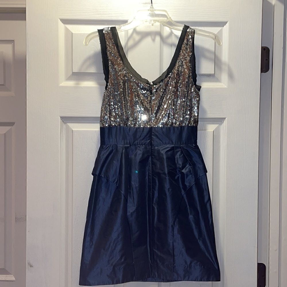 BCBGeneration Sequin Blue Frost Mini Dress - Picture 3 of 6